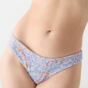 J.Crew NWT Scrunchie Bikini Bottom‎ Size M Floral Hipster Swim Summer Beach
